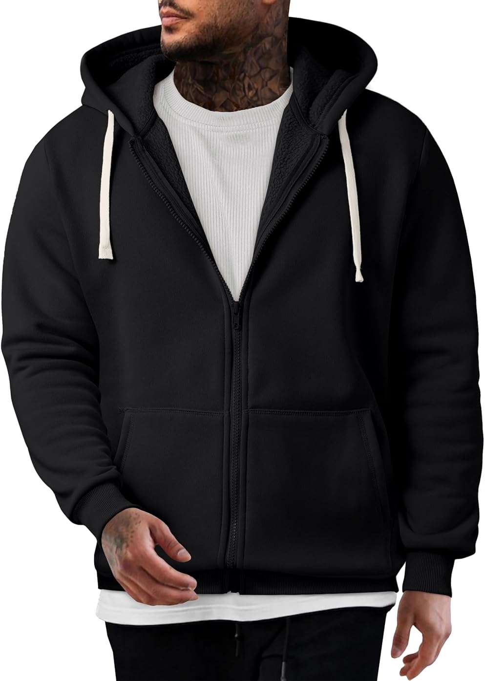 JMIERR Mens Full Zip Hooded Fleece Drawstring Hoodies Pullover Sweatshirts Casual Long Sleeve Shirts - Image 1