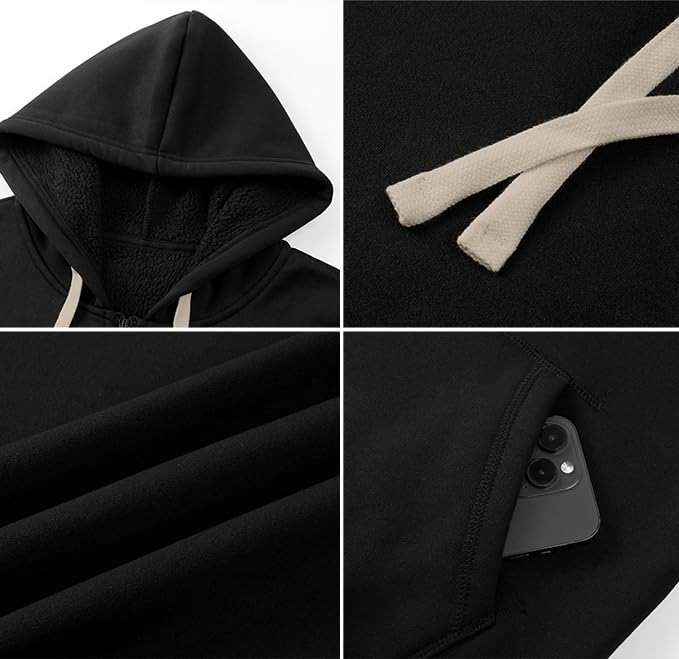 JMIERR Mens Full Zip Hooded Fleece Drawstring Hoodies Pullover Sweatshirts Casual Long Sleeve Shirts - Image 3