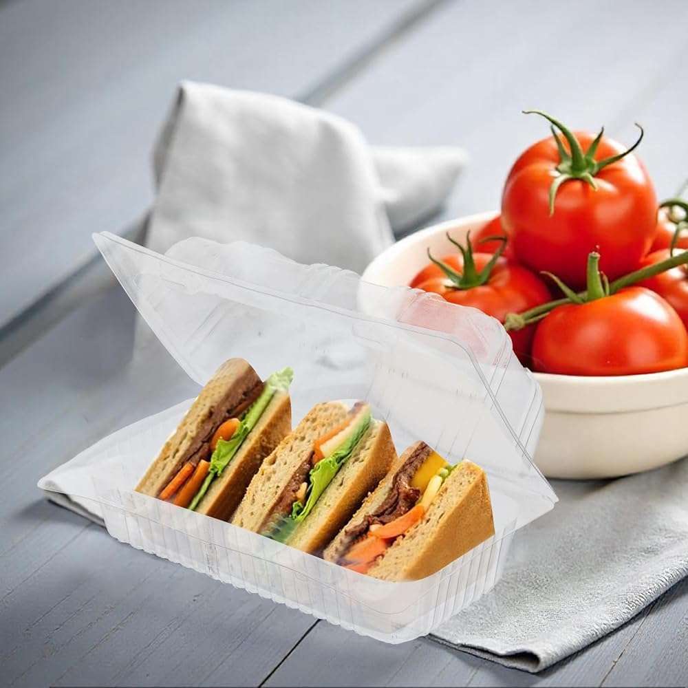 100pcs Locking Plastic Hot Dog Trays, Premium Food Container, Disposable Clear Food Presentation Boats for Takeout and To-Go Meals, 6.5"x2.5"x3.7" Small Containers. - Image 7
