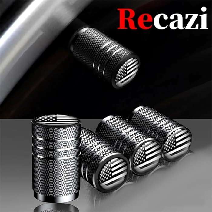 IJUSHND American Flag Chrome tire Valve stem caps, Silver, 5 pcs/Pack, Tire Valve Cap Set,Corrosion Resistant, Plastic Liner Leak-Proof,for Cars Trucks Motorcycles SUVs and Bikes - Image 3