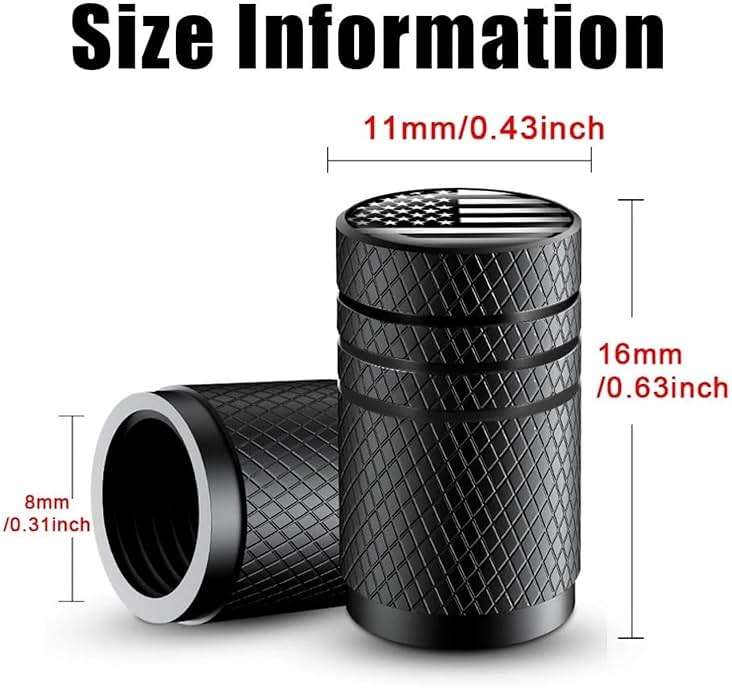 IJUSHND American Flag Chrome tire Valve stem caps, Silver, 5 pcs/Pack, Tire Valve Cap Set,Corrosion Resistant, Plastic Liner Leak-Proof,for Cars Trucks Motorcycles SUVs and Bikes - Image 5