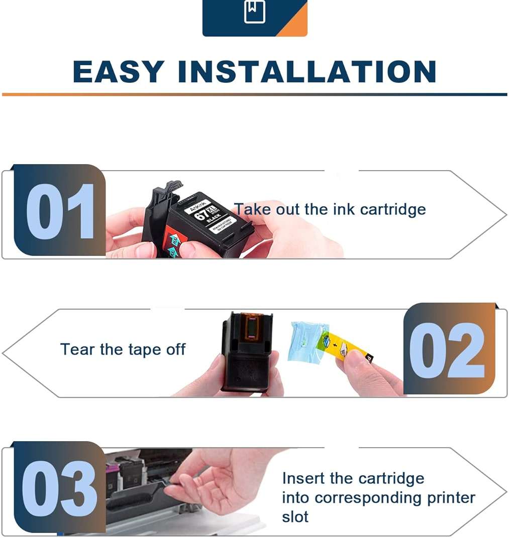 ANKINK Remanufactured 67XL Ink Cartridge Replacement for DeskJet Envy 2700 2700e 4100 6400 4155e 2755e 6000 2855e 2827e 2752e 4100e 6458 6455e 4152 6055e 6052e 4152e 2742e 6400e with V26.05.01 Chips - Image 4