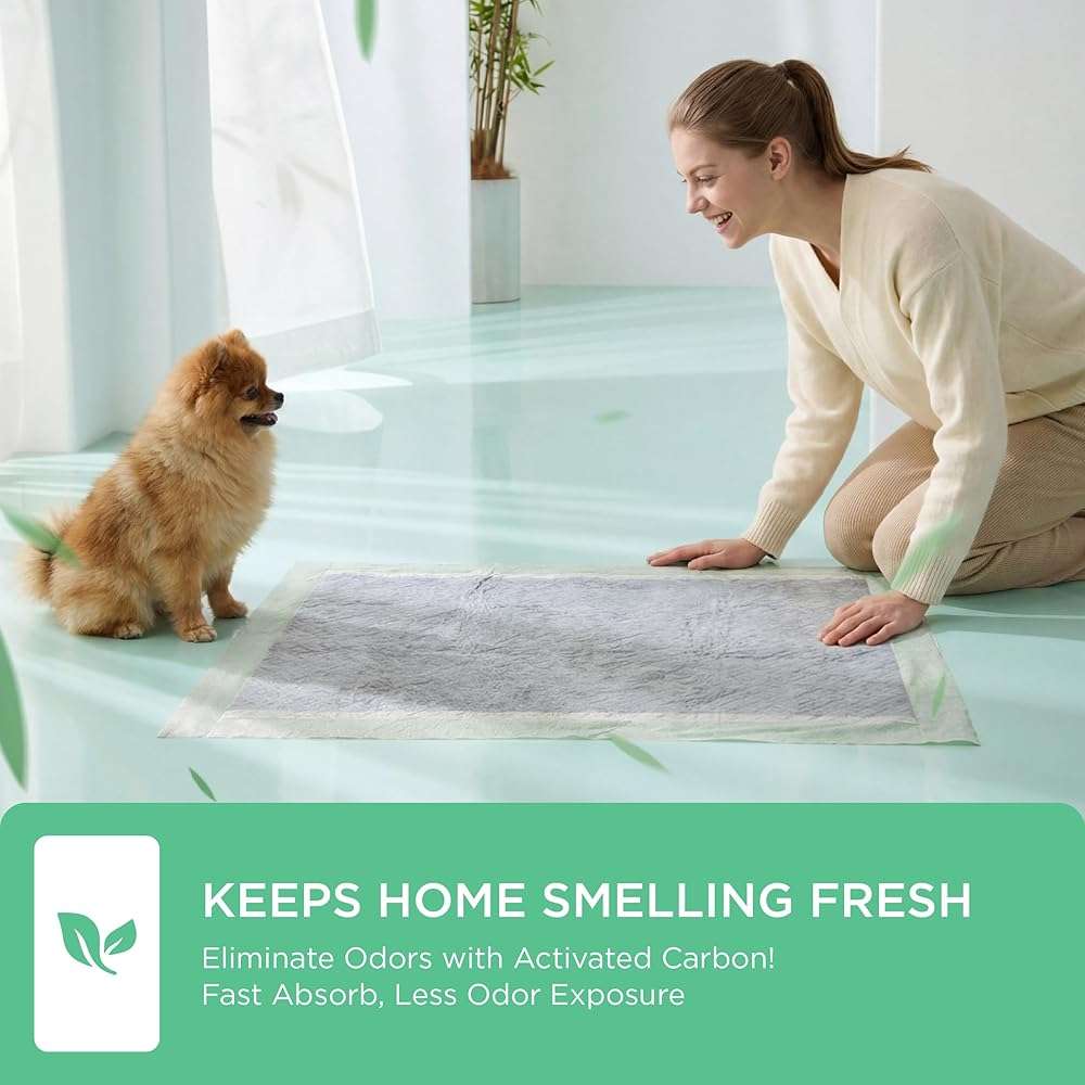 Bedsure Dog Pee Pads Extra Large, 28" x 34" Puppy Pads 52 Count, Super Absorbent & Leak Proof, XL Training Pads Quick Dry Disposable Potty Pad with Odor-Control Activated Carbon & ECO Green Material - Image 4