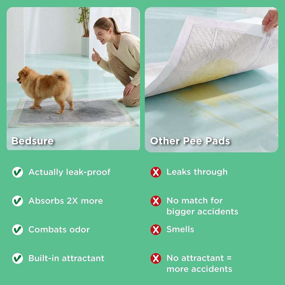 Bedsure Dog Pee Pads Extra Large, 28" x 34" Puppy Pads 52 Count, Super Absorbent & Leak Proof, XL Training Pads Quick Dry Disposable Potty Pad with Odor-Control Activated Carbon & ECO Green Material - Image 6