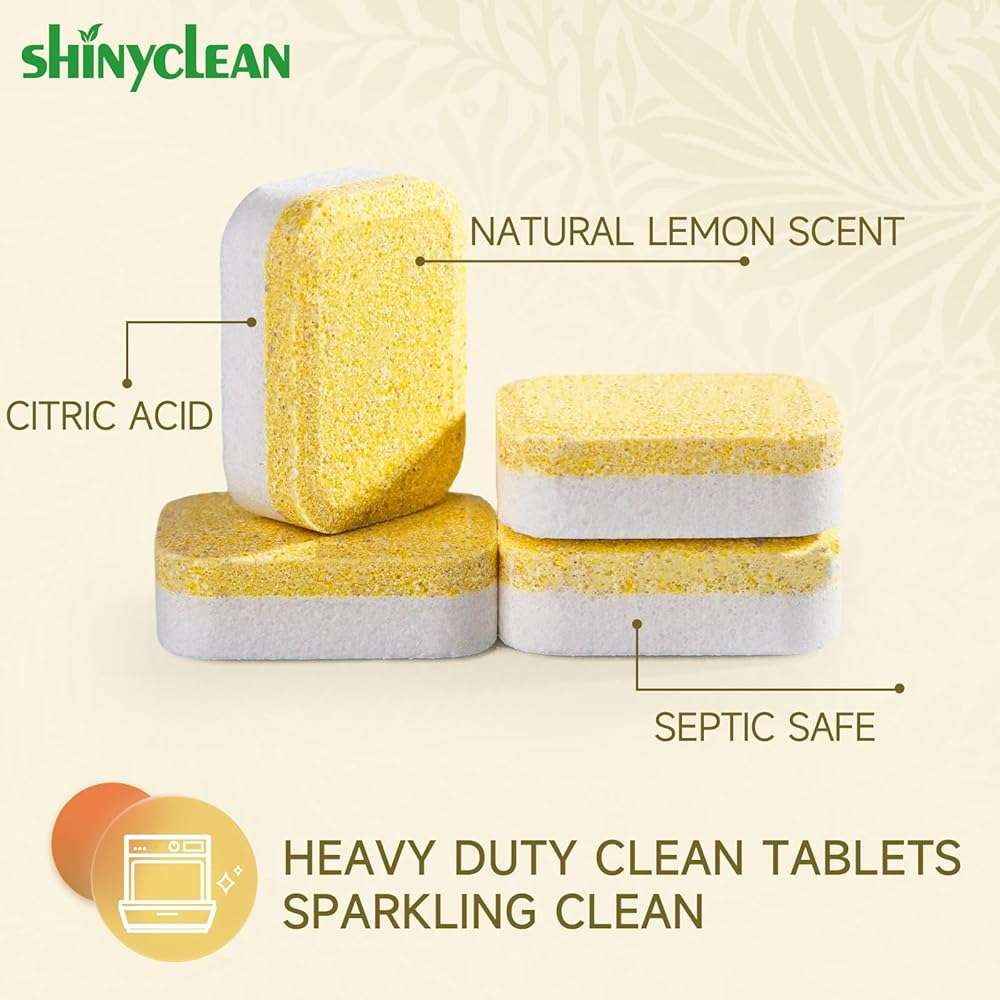 Shinyclean Heavy Duty Dishwasher Cleaner & Deodorizer Tablets, 20g*12 Pack | 1 Year supply, dishwasher descaler, septic safe, removes limescale, hard water stains & bad odors to refresh your machine - Image 6
