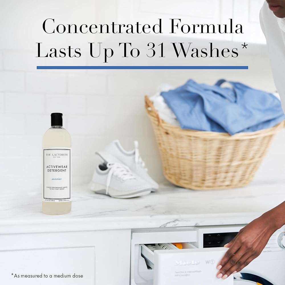 The Laundress Activewear Laundry Detergent, 32 Oz, Marine Fragrance, 4-in-1 Enzyme Blend for Workout Performance Fabrics, Fights Sweat Odors & Stains, USDA Certified Biobased Product (90%) - Image 8