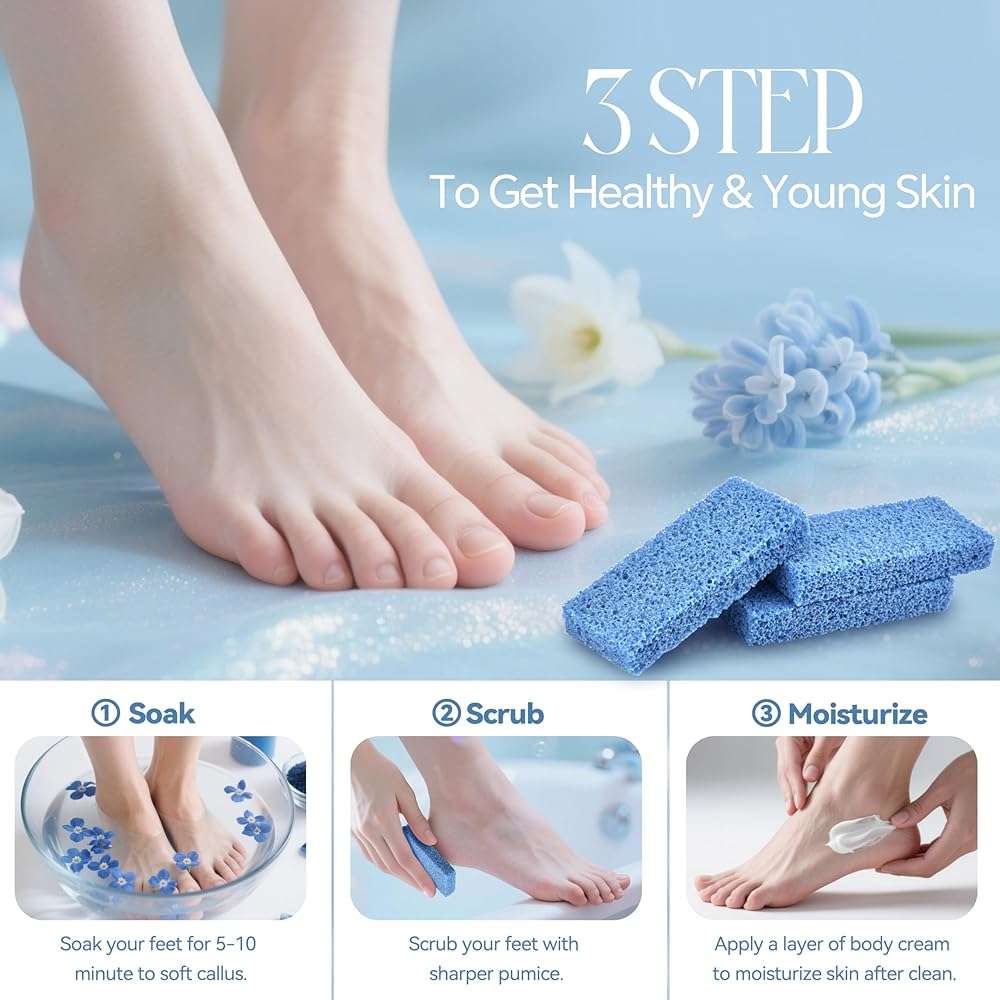 SALVMARY Foot Pumice Stone for Feet Callus Remover, Disposable New Sharper Pumice Scrubber Sponge Pads Pedicure Tools for Salons, 40 Pcs Blue - Image 3