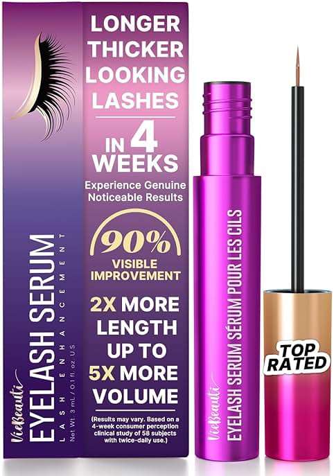 VieBeauti Lash Serum for Eyelash Growth, Prostaglandin Free EyeLash Serum with Peptides for Longer Fuller Thicker Looking Lashes, Vegan & Cruelty-Free, Safe for Sensitive Eyes, 3mL - Image 1