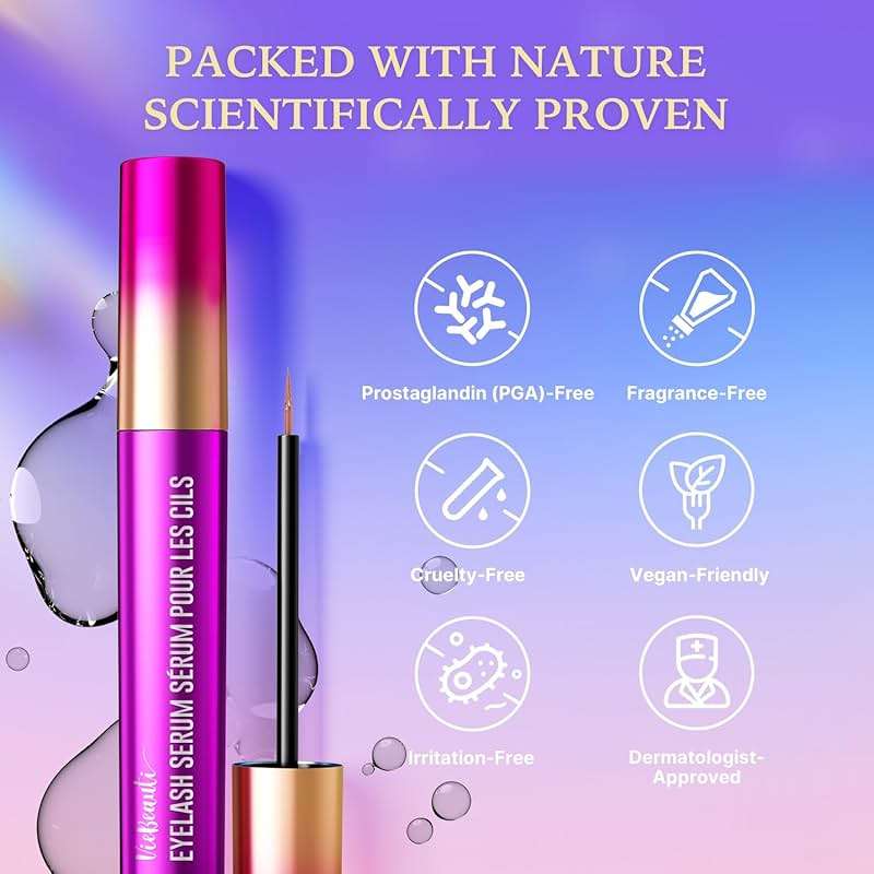 VieBeauti Lash Serum for Eyelash Growth, Prostaglandin Free EyeLash Serum with Peptides for Longer Fuller Thicker Looking Lashes, Vegan & Cruelty-Free, Safe for Sensitive Eyes, 3mL - Image 5
