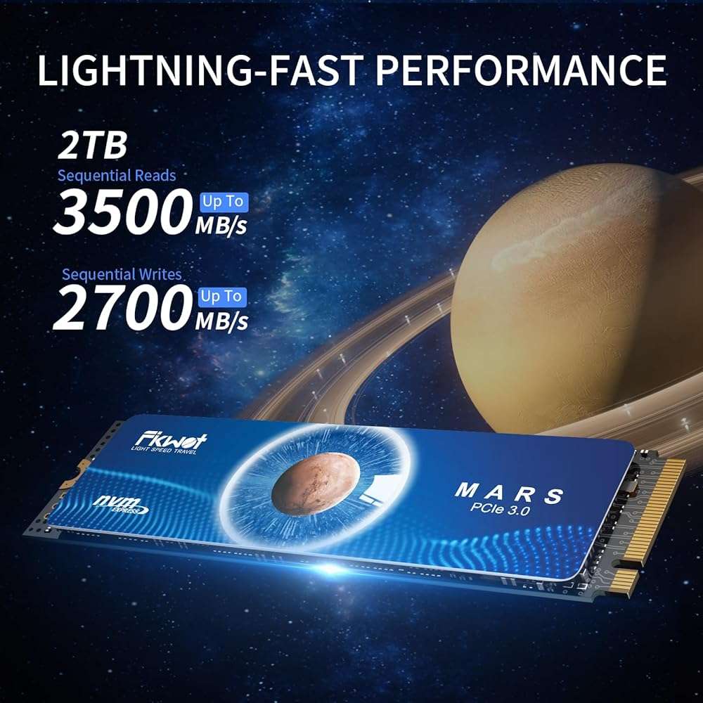 Fikwot FX550 NVMe SSD 2TB M.2 SSD PCIe 3.0×4, Read Up to 3,500 MB/s, M2 2280 Internal Soild State Drive, Compatible with Desktop, Laptop and Mini PC, QLC NAND Flash - Image 2