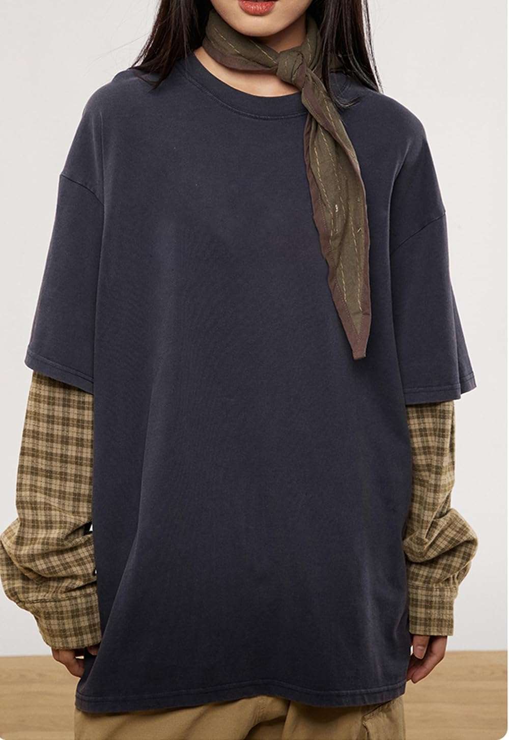 Harajuku Oversized Striped Shirts Y2K Grunge Clothes Crew Neck Emo Scene Clothes Streetwear Baggy Shirt Pullover - Image 6