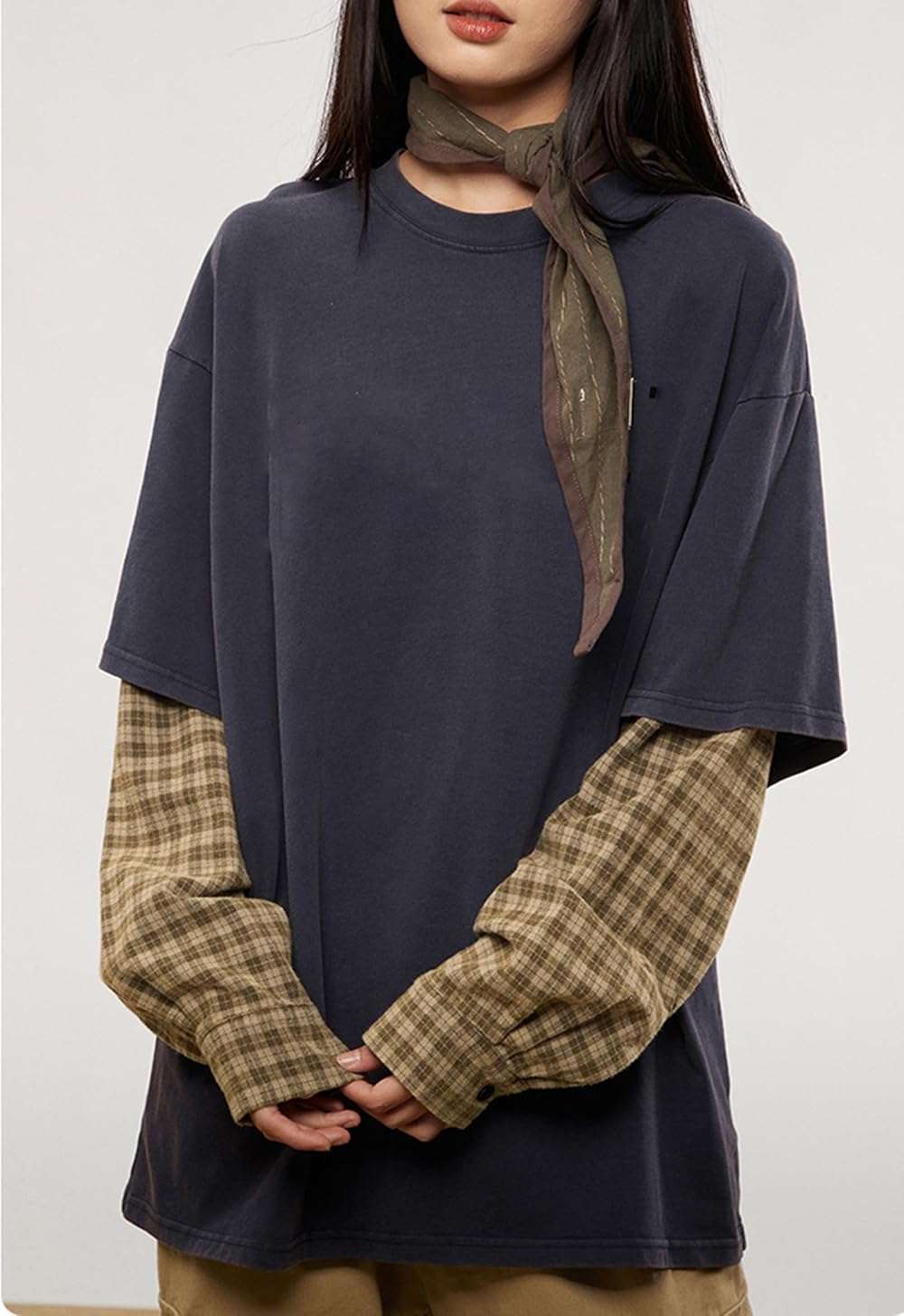Harajuku Oversized Striped Shirts Y2K Grunge Clothes Crew Neck Emo Scene Clothes Streetwear Baggy Shirt Pullover - Image 7