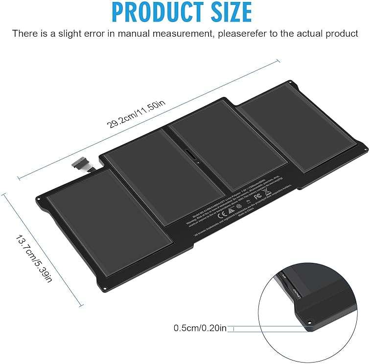 A1405 Laptop Battery for MacBook Air 13 inch A1466 (Mid 2012,Mid 2013,Early 2014, Early 2015,2017) A1369 (Late 2010, Mid 2011 Version) fits A1496 A1377 [EMC :2925, 2469, 2559, 2392, 2632, 3178] - Image 2