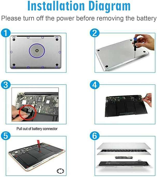 A1405 Laptop Battery for MacBook Air 13 inch A1466 (Mid 2012,Mid 2013,Early 2014, Early 2015,2017) A1369 (Late 2010, Mid 2011 Version) fits A1496 A1377 [EMC :2925, 2469, 2559, 2392, 2632, 3178] - Image 5