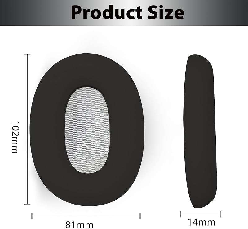 Adhiper Silicone Sweat Earpad Covers for Sony WH-1000XM6 Headphones, XM6 Accessories Ear Covers Silicone Case Cover Protector, Sweatproof & Easily Washable - Black - Image 4
