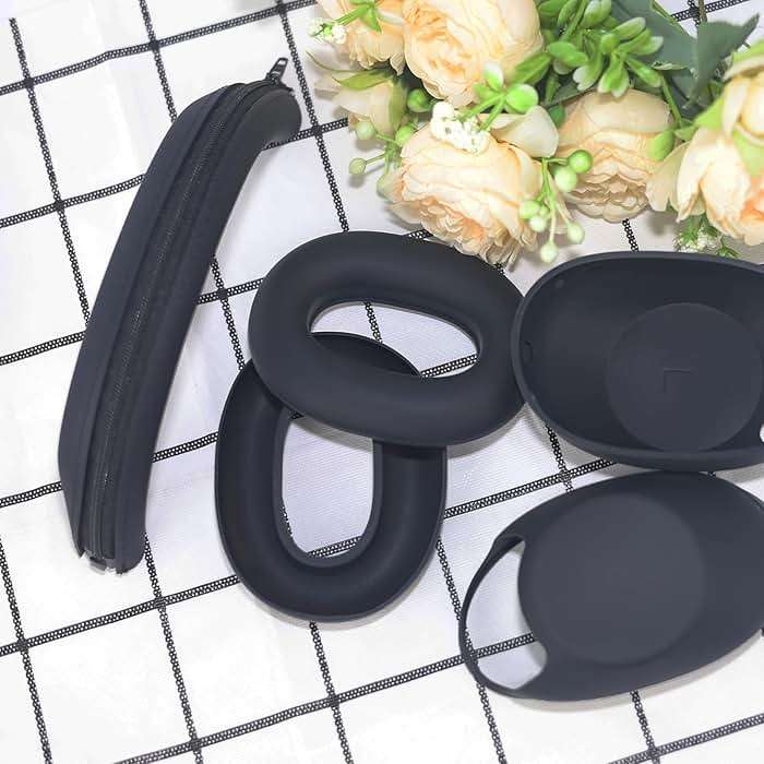 Adhiper 3-in-1 Silicone Sweat Case Cover for Sony WH-1000XM6 Headphones, XM6 Covers Accessories Silicone Ear Pads Covers & Headband Cover & Ear Cups Protector, Washable & Sweatproof - Black - Image 8