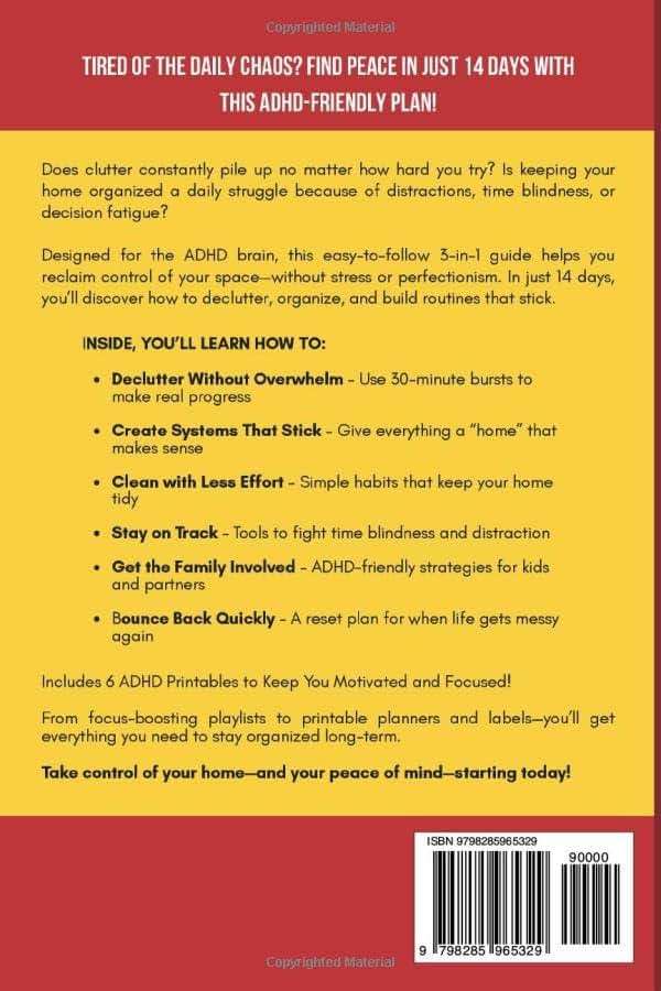 ADHD Organization and Cleaning: 3-in-1 Guide to Decluttering, Organizing, and Finding Peace of Mind in Just 14 Days—Even If Staying Focused Feels Impossible - Image 2