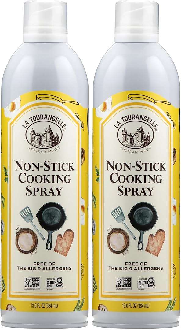 La Tourangelle, Non Stick Cooking Spray, Expeller Pressed Oil, Non Aerosol, For Neutral Flavor, Medium to High Heat, 13 Fl Oz (Pack of 2) - Image 1