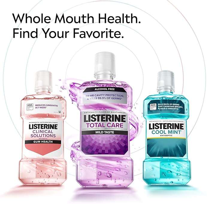 Listerine Alcohol Free Mouthwash, Less Intense Alcohol-Free Oral Care Formula for Bad Breath, Cool Mint Flavor, 3.2 fl. oz (Pack of 2) - Image 8