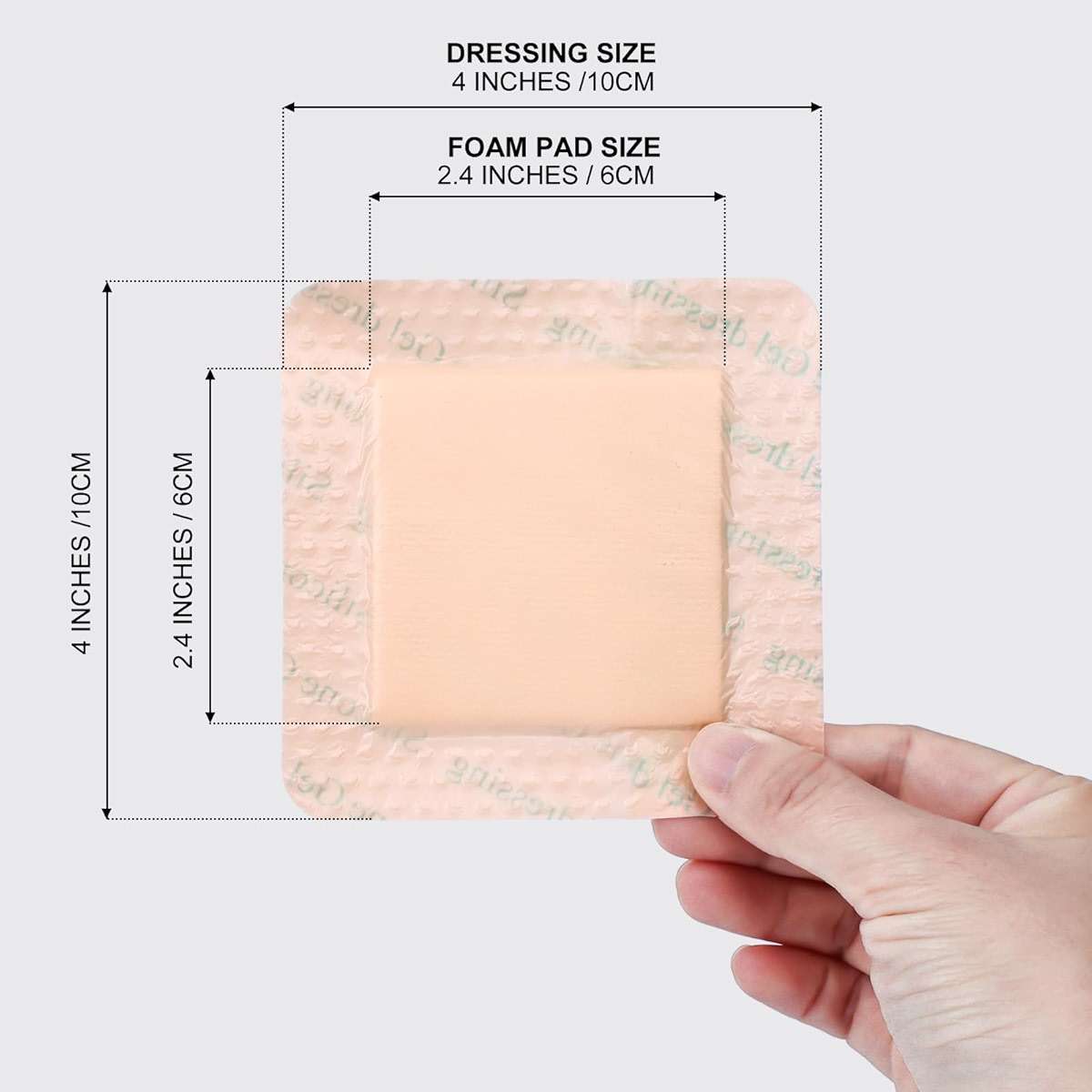 40Pcs Silicone Foam Dressing 4x4 Gentle Border, Waterproof Silicone Bandages for Wounds Care, Bed Sore Patches, Super Absorbent Wound Dressing, Self Adhesive Pressure Sore Pads - Image 7