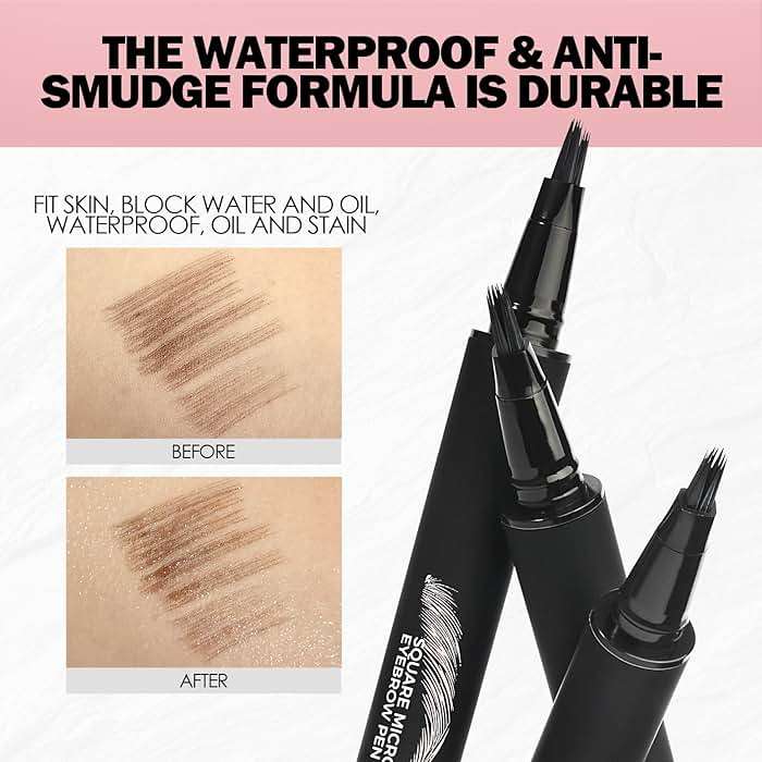 Anglicolor Microblading Eyebrow Pen, Liquid Eyebrow Pen, Square Angled Eyebrow Brush Natural Hair-Like Brow, Long-Lasting, Waterproof Eye brow Pencil for Women and Girls Makeup (01 Caramel Blonde) - Image 5