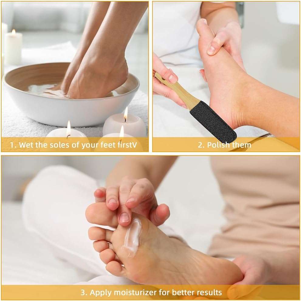 2 Pack Pumice Stone for Feet, Foot File and Callus Remover - Foot Scraper & Exfoliator Tool for Dead Skin, Cracked Heels, Dry Feet Care - Image 7