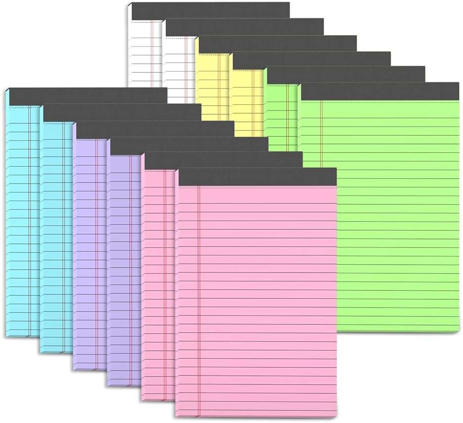 AIFLYAN 12 Pack Legal Pads 5x8 Inch Colorful Note Pads for Writing NotePads，Narrow Ruled Small Notepad 5x8 inch Legal Pad,30 Sheets Per Notebook Writing Pad for Study, Office, to-Do Lists(Multicolor) - Image 1