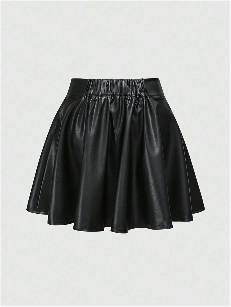 BEAUDRM Women's Leather Mini Skirts Gothic Zipper Ruffle Drop Low Rise A Line Flared Short Skirts Y2k Pleated Skirt - Image 2