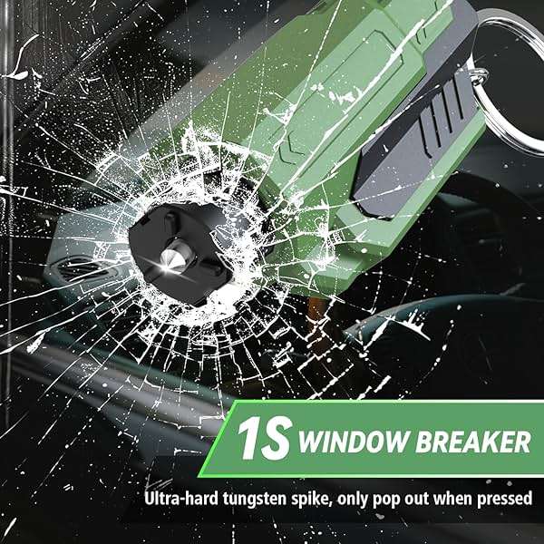SINSEN Window Breaker Seatbelt Cutter, Car Safety Hammer Escape Tool for Visor Clip, Portable Escape Kit, 2 Pack - Image 3