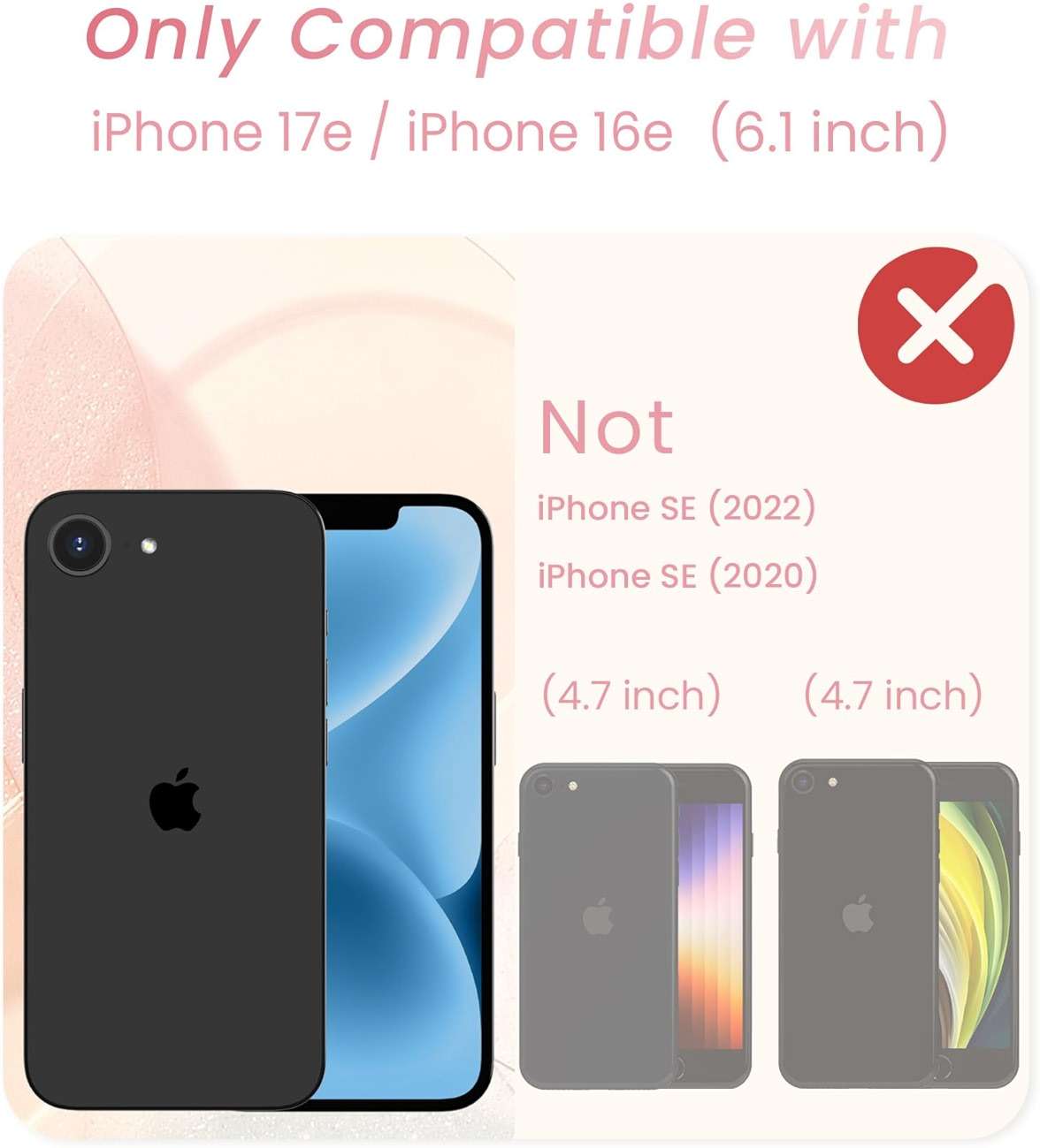 Liufcx for iPhone 17e/16e Case with Screen Protector: Luxury Plated Gold Cute Wavy Edge Love Heart Pattern Kickstand Case, Slim Soft TPU Woman Girls Protection Cover for iPhone 16e/17e (Pink) - Image 2