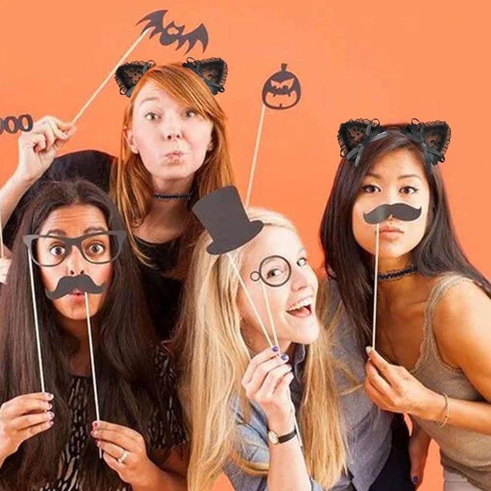 Villorem 2Pcs Black Lace Cat Ear Headband & Collar for Women, Halloween Fancy Dress Cosplay Party Role Play Cats Costume Accessory - Image 5