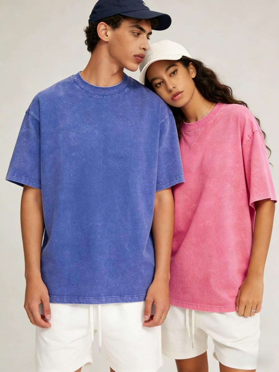 JUDHGGX Men Oversized Gym Loose Fit Tshirt Heavy Cotton Acid Wash Vintage Unisex Workout T Shirts - Image 3