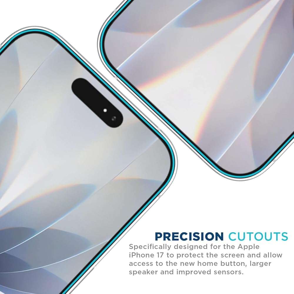 Tech Armor for iPhone 17 Screen Protector Glass 6.3 inch - Ballistic Tempered, Case Friendly, Sensor Protection, HD, 9H Hardness, 3 Pack - Image 3