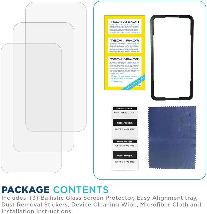 Tech Armor for iPhone 17 Screen Protector Glass 6.3 inch - Ballistic Tempered, Case Friendly, Sensor Protection, HD, 9H Hardness, 3 Pack - Image 5
