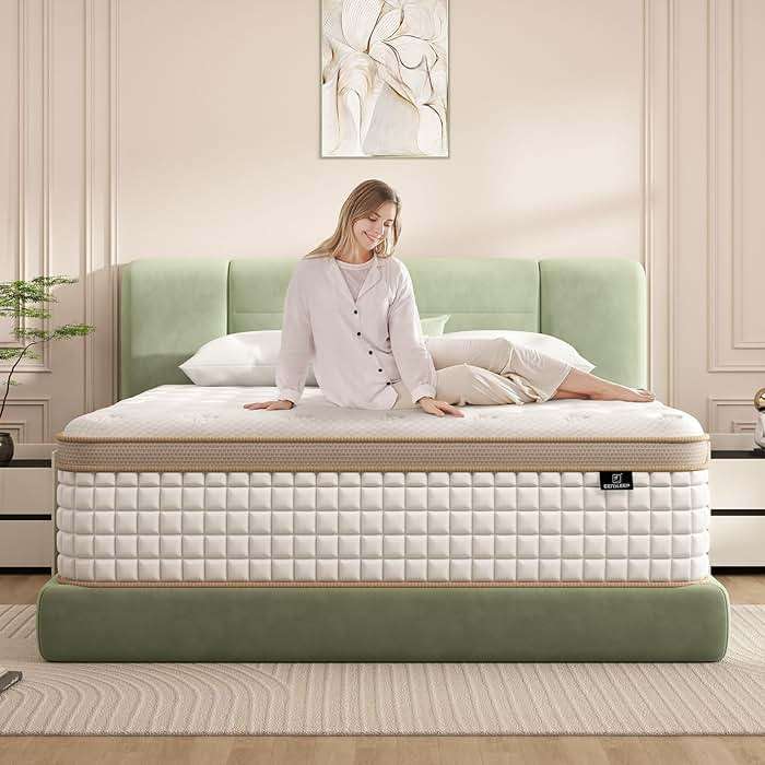 King Mattress, [Enhanced] 14 Inch King Size Hybrid Mattress in a box with Gel Memory Foam & Independent Pocket Springs, Medium Firm, Pressure Relief, Strong Edge Support, 365-Night Trial, CertiPUR-US - Image 1