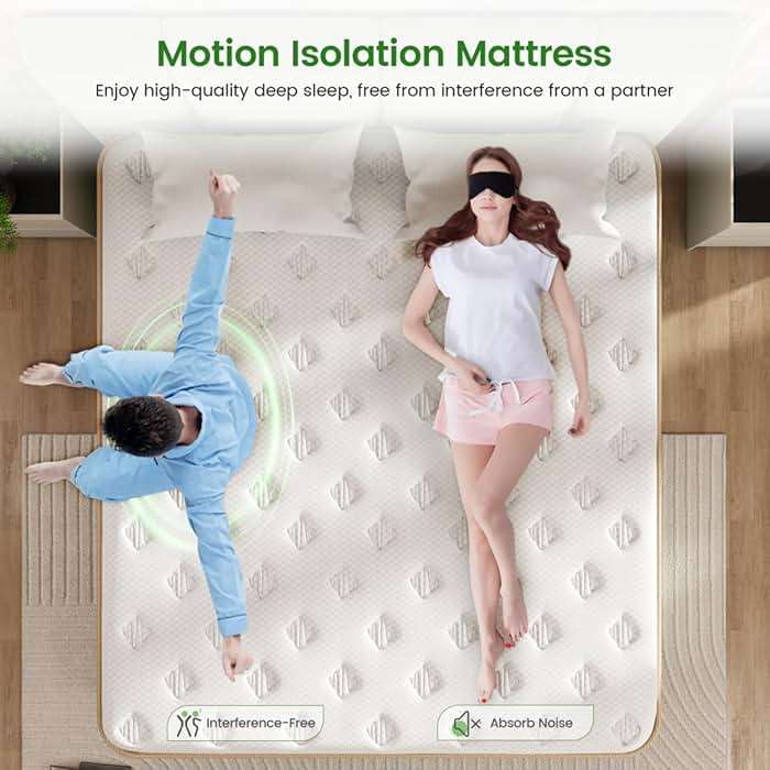 King Mattress, [Enhanced] 14 Inch King Size Hybrid Mattress in a box with Gel Memory Foam & Independent Pocket Springs, Medium Firm, Pressure Relief, Strong Edge Support, 365-Night Trial, CertiPUR-US - Image 4