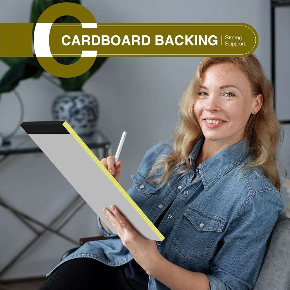 6 Pack Legal Pads 8.5 x 11 College Ruled Colored Note Pads 8.5" x 11" Lined Paper Chipboard-Backed Notepad with Micro-Perforated Notebook Paper for Office & School Supplies 50 Sheets/Pad - Image 3