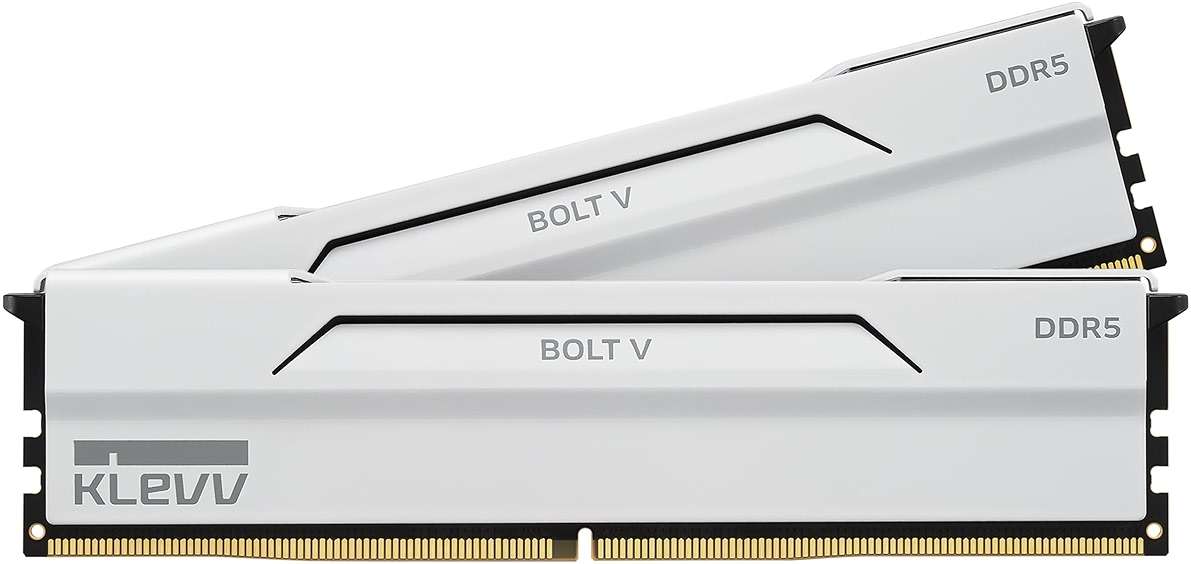 KLEVV Bolt V DDR5 32GB (2x16GB) 6000MHz CL30 SK Hynix A-Die 1.35V Gaming Desktop Ram Memory XMP 3.0 / AMD Expo Ready - White (KD5AGUA80-60A300I) - Image 1
