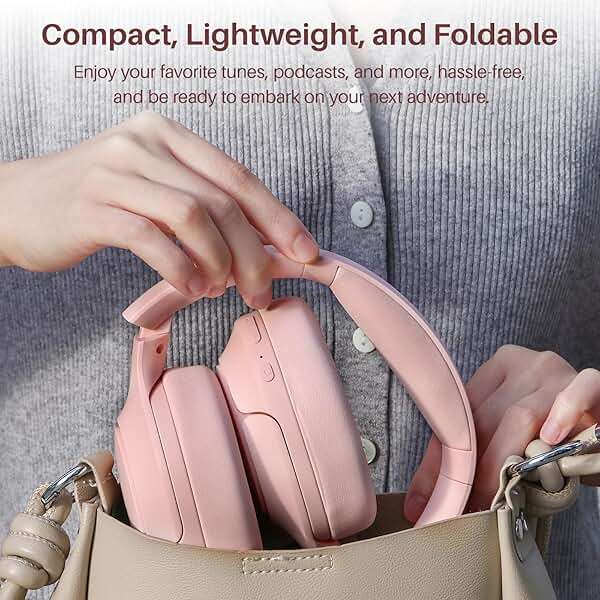 TOZO HT2 Hybrid Active Noise Cancelling Headphones+Headphone Case Cover Water and Dust Resistant, Faux Leather Storage Bag - Image 5