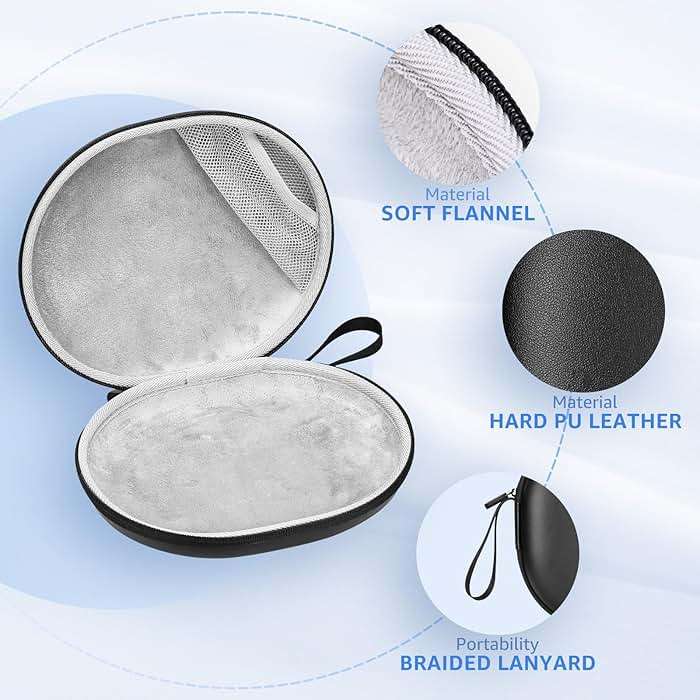 TOZO HT2 Hybrid Active Noise Cancelling Headphones+Headphone Case Cover Water and Dust Resistant, Faux Leather Storage Bag - Image 7
