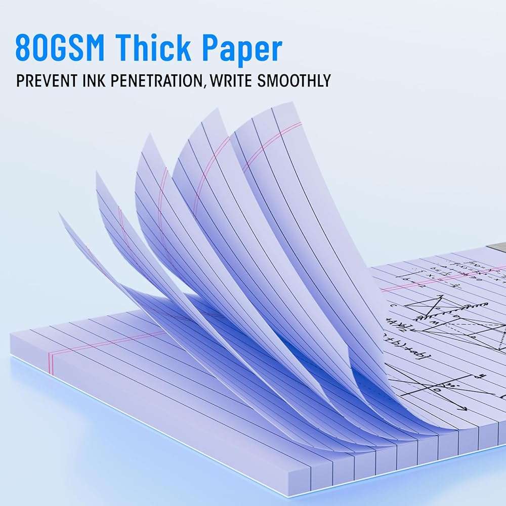 6 Packs Legal Pads 8.5 x 11 Inch, 30Sheets/Pack, College Ruled & Perforated Colored Writing Pads, Pads of Paper 8.5 x 11, Lined Note Pads with Sturdy Backing for Office, Business & School Supplies - Image 3