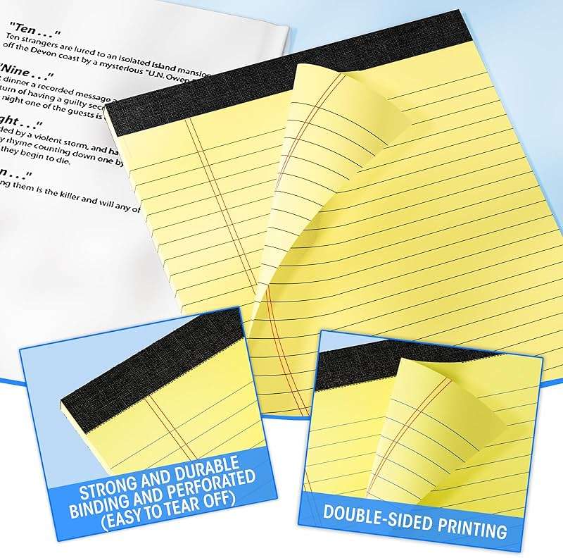 6 Packs Legal Pads 8.5 x 11 Inch, 30Sheets/Pack, College Ruled & Perforated Colored Writing Pads, Pads of Paper 8.5 x 11, Lined Note Pads with Sturdy Backing for Office, Business & School Supplies - Image 4