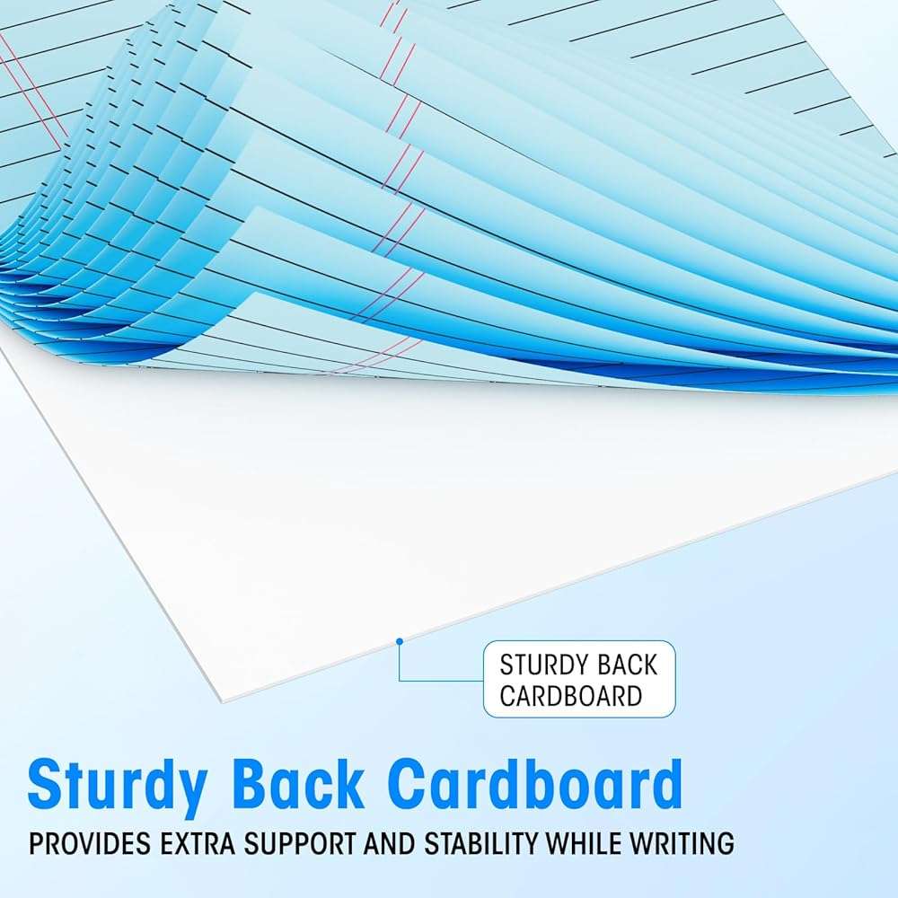 6 Packs Legal Pads 8.5 x 11 Inch, 30Sheets/Pack, College Ruled & Perforated Colored Writing Pads, Pads of Paper 8.5 x 11, Lined Note Pads with Sturdy Backing for Office, Business & School Supplies - Image 5