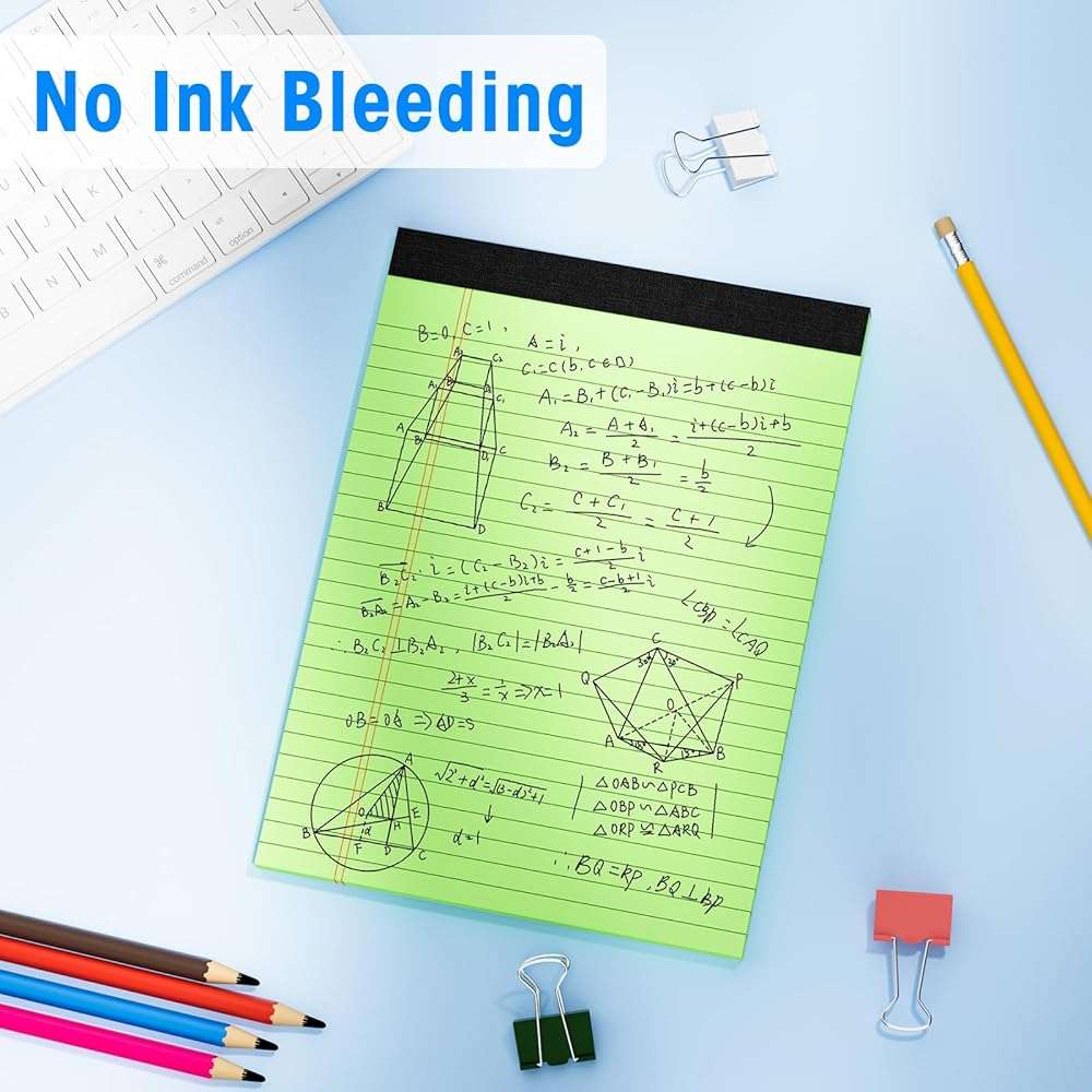 6 Packs Legal Pads 8.5 x 11 Inch, 30Sheets/Pack, College Ruled & Perforated Colored Writing Pads, Pads of Paper 8.5 x 11, Lined Note Pads with Sturdy Backing for Office, Business & School Supplies - Image 6