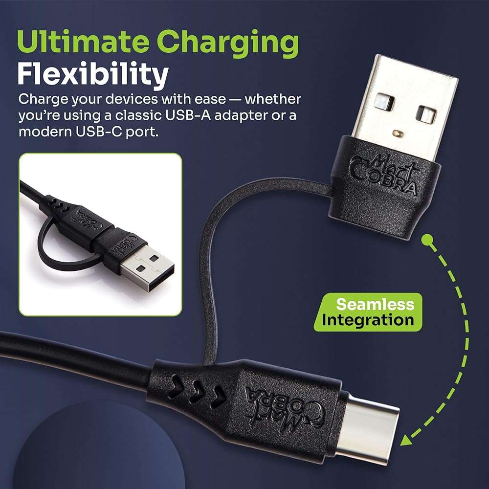 Mart Cobra USB-C & USB Charger Cable for Switch/PS Vita/Gameboy Micro/New 3DS XL/New 3DS/3DS XL/3DS/new 2DS XL/2DS/DS/DSi/GBA SP/DS Lite/Wii U Gamepad/PSP/Original Nintendo DS, 3DS Charger Advance SP - Image 3