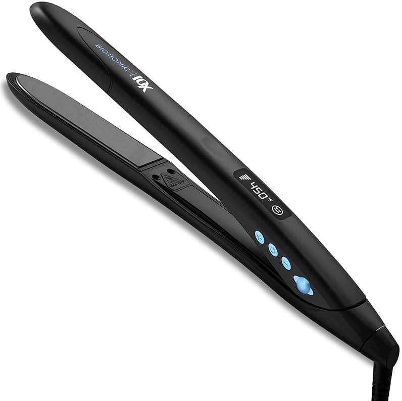 Bio Ionic 10X Styling Iron, Hair Straightener with 1" Sonic Vibrating Plates, Flat Iron with Ion Generating Mineral Complex, Versatile Styler for Wavy & Straight Hairstyles - Image 1