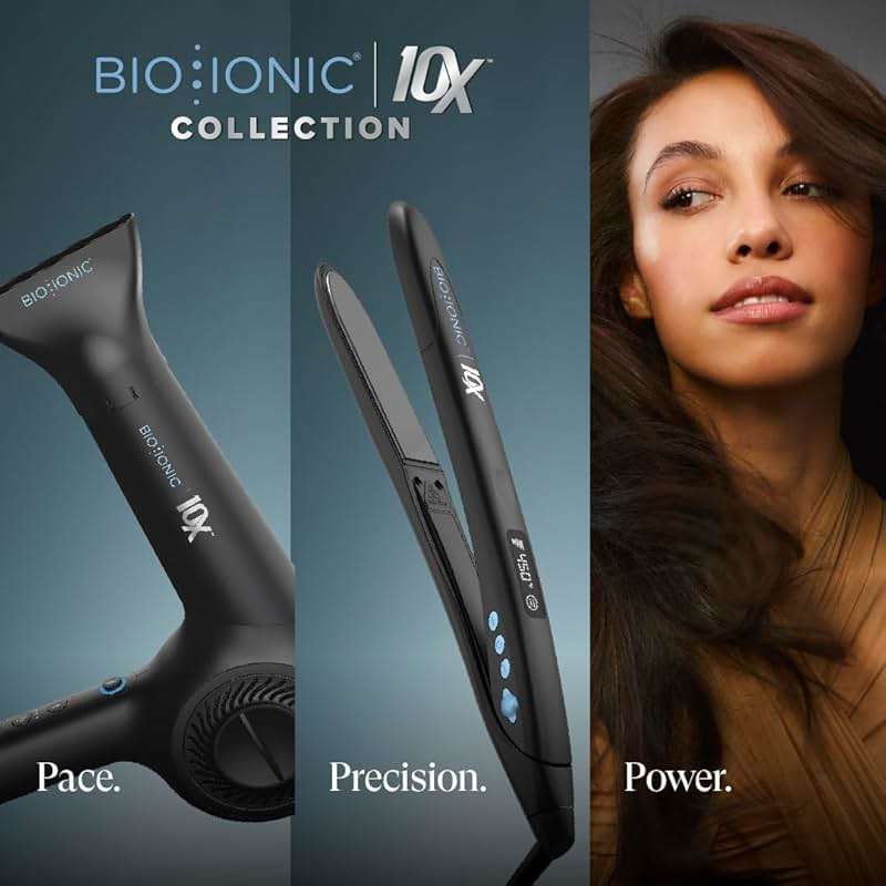 Bio Ionic 10X Styling Iron, Hair Straightener with 1" Sonic Vibrating Plates, Flat Iron with Ion Generating Mineral Complex, Versatile Styler for Wavy & Straight Hairstyles - Image 9
