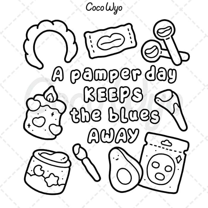 Self-Care: Relaxing Coloring Book for Girls and Adults with Cute and Easy Illustrations - Image 11