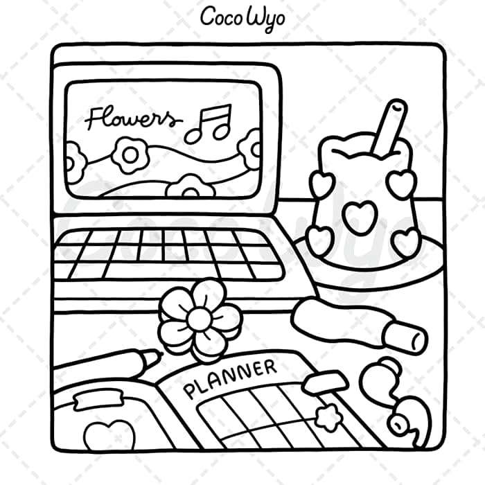Self-Care: Relaxing Coloring Book for Girls and Adults with Cute and Easy Illustrations - Image 10