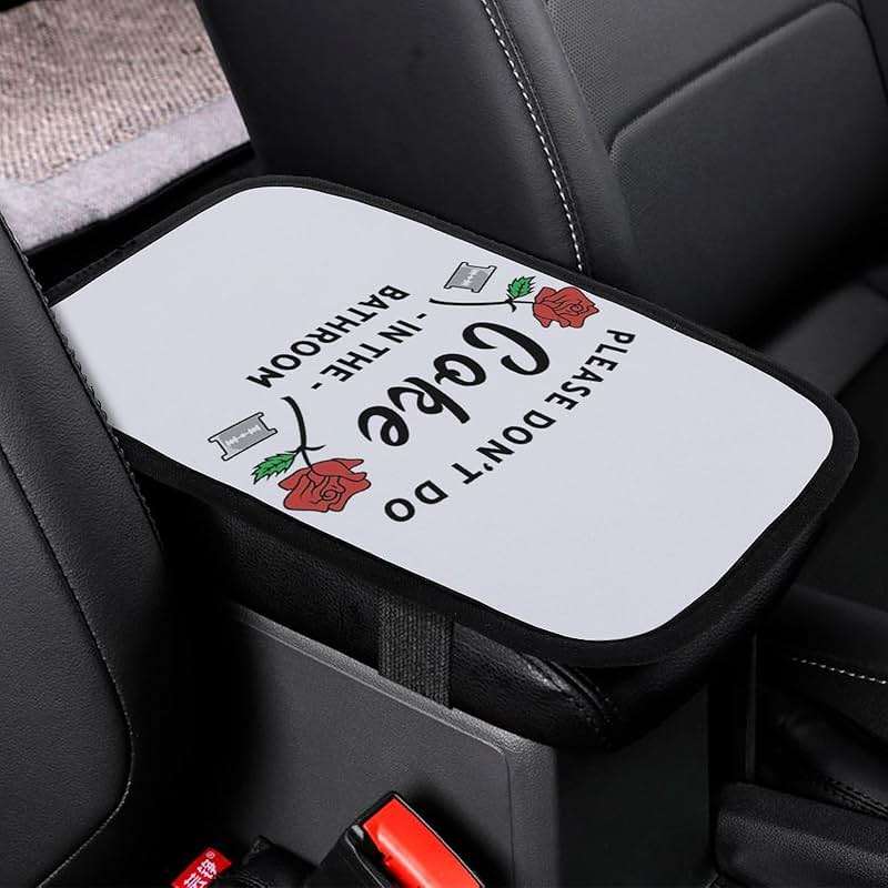 HYDJLXA Please Don't Do Coke in The Bathroom Car Center Console Cushion Pad,Waterproof Armrest Seat Box Cover Protector,Comfortable Car Decor Accessories Fit for Most Cars, Vehicles, SUVs - Image 3